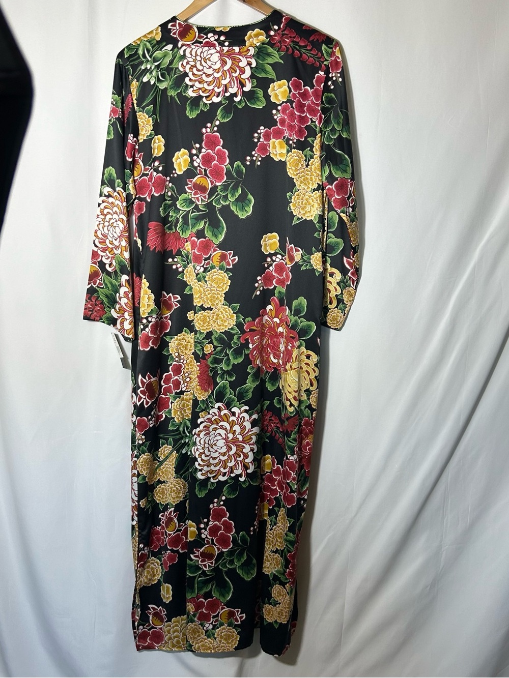 Natori Black Maxi Dress with Yellow, Red & Green Floral Print - Picture 6 of 8